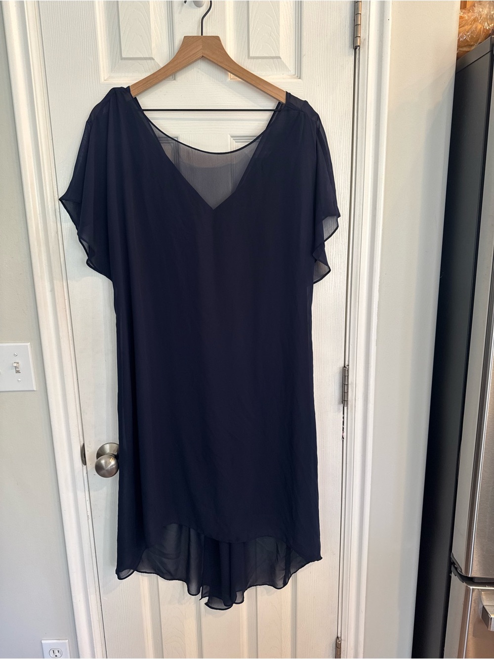 Adrianna Papell Navy Blue Midi Dress